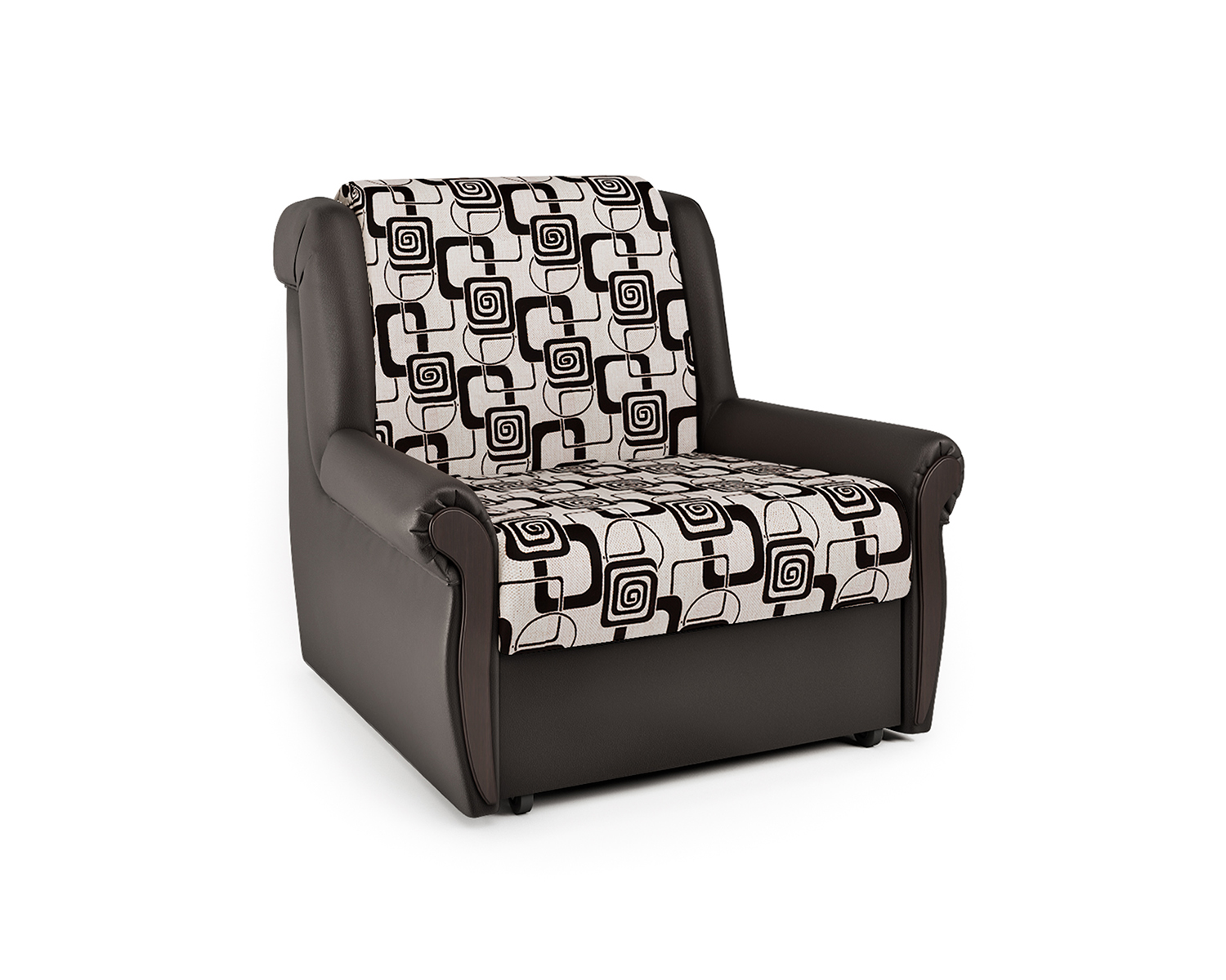 Кресло-кровать Шарм-Дизайн Аккорд М 33070667, экокожа шоколад и ромб/бук