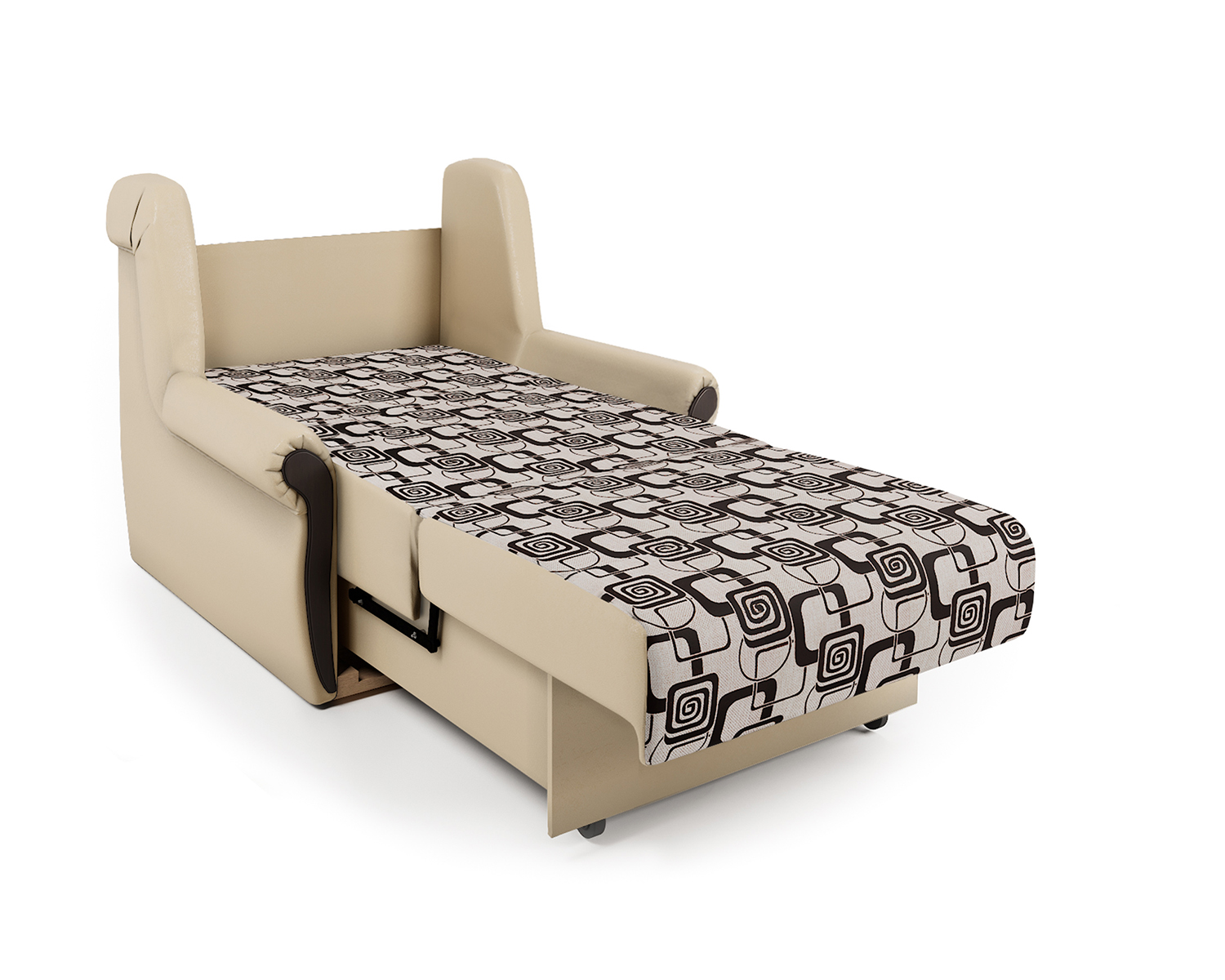 Кресло-кровать Шарм-Дизайн Аккорд М 33070666, экокожа беж и ромб/бук
