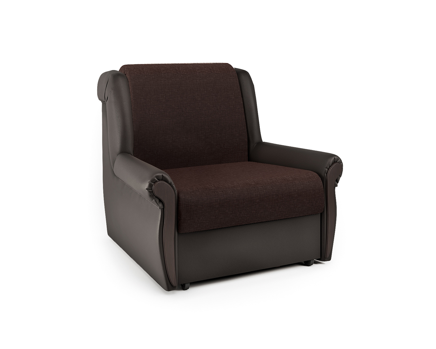 Кресло-кровать Шарм-Дизайн Аккорд М 33070663, рогожка шоколад и экокожа шоколад/бук
