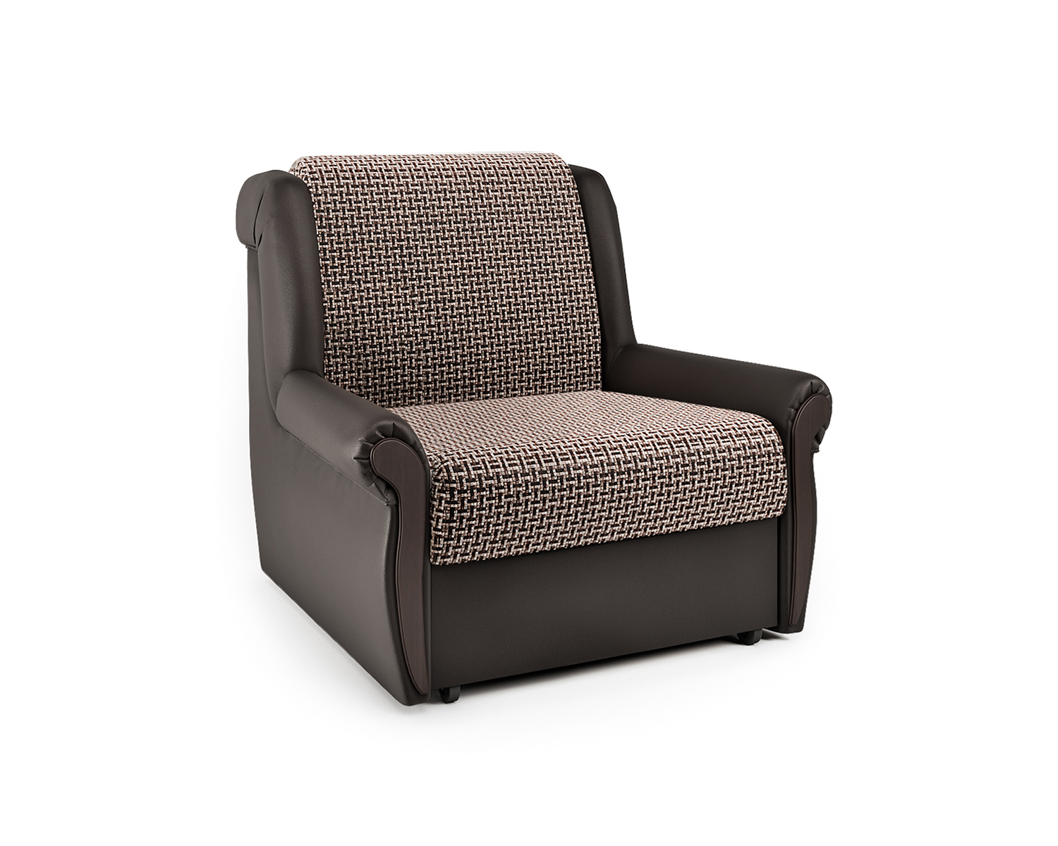 Кресло-кровать Шарм-Дизайн Аккорд М 33070659, корфу коричневый и экокожа шоколад/бук