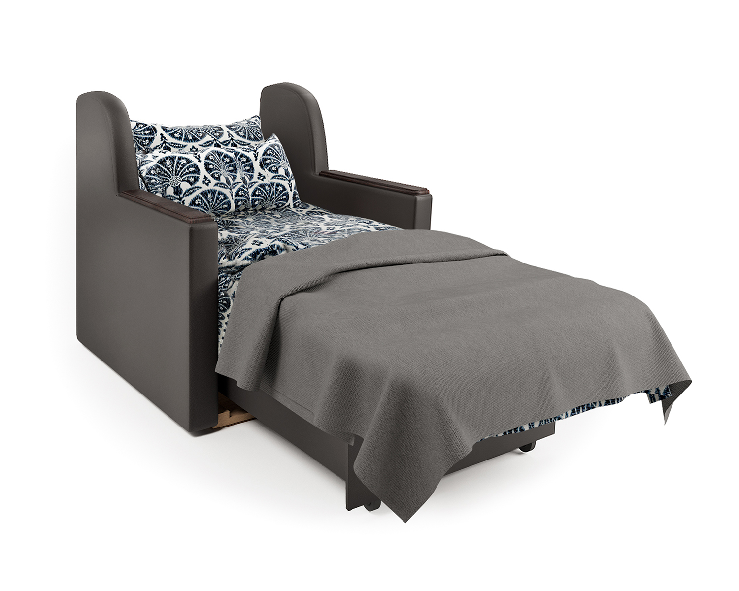 Кресло-кровать Шарм-Дизайн Аккорд Д 33070653, экокожа шоколад и шенилл беж/бук