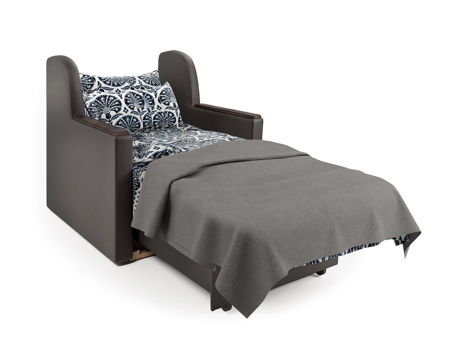 Кресло-кровать Шарм-Дизайн Аккорд Д 33070647, экокожа шоколад и ромб/бук