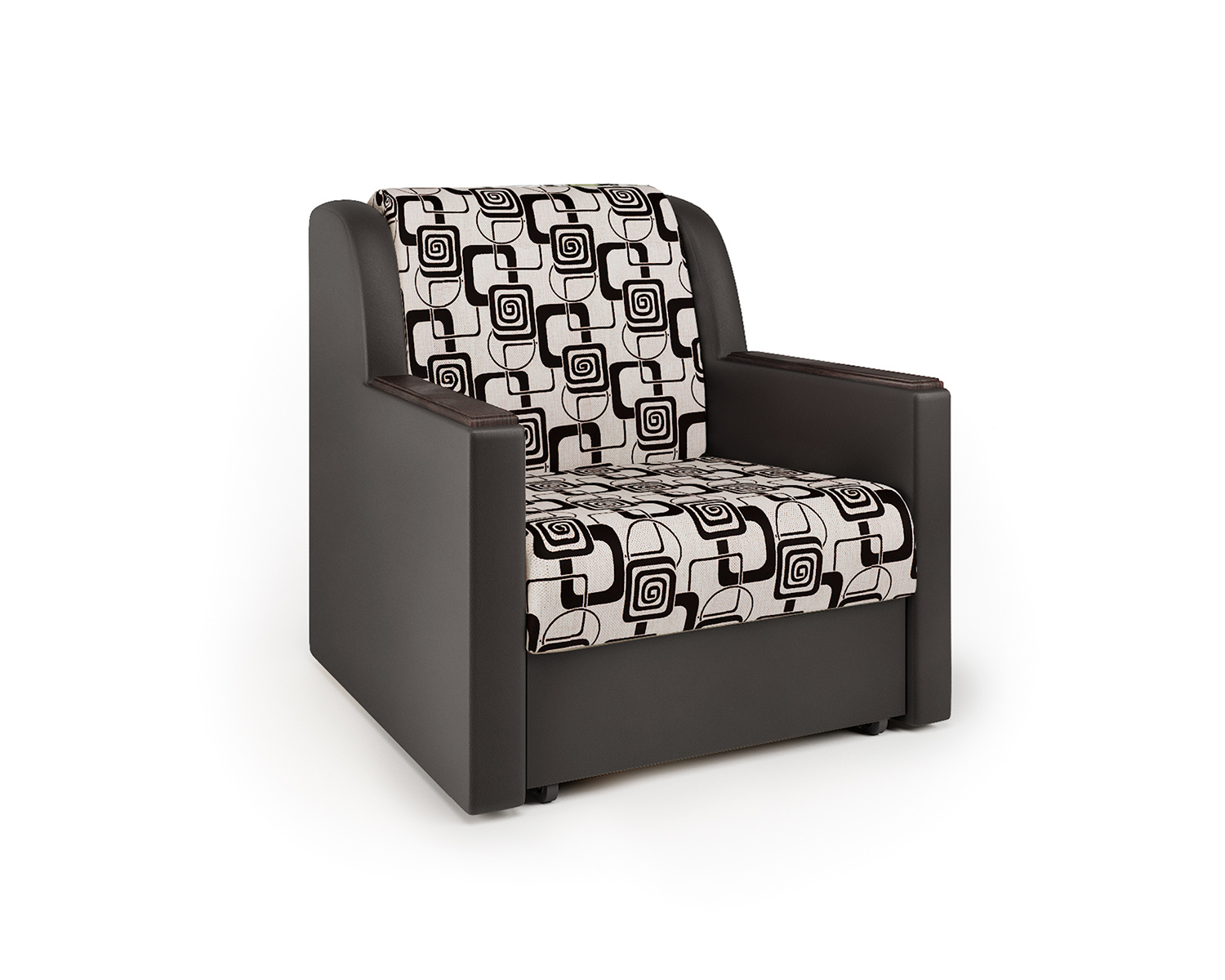Кресло-кровать Шарм-Дизайн Аккорд Д 33070647, экокожа шоколад и ромб/бук