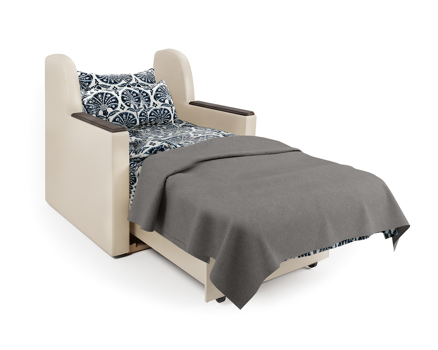 Кресло-кровать Шарм-Дизайн Аккорд Д 33070646, экокожа беж и ромб/бук