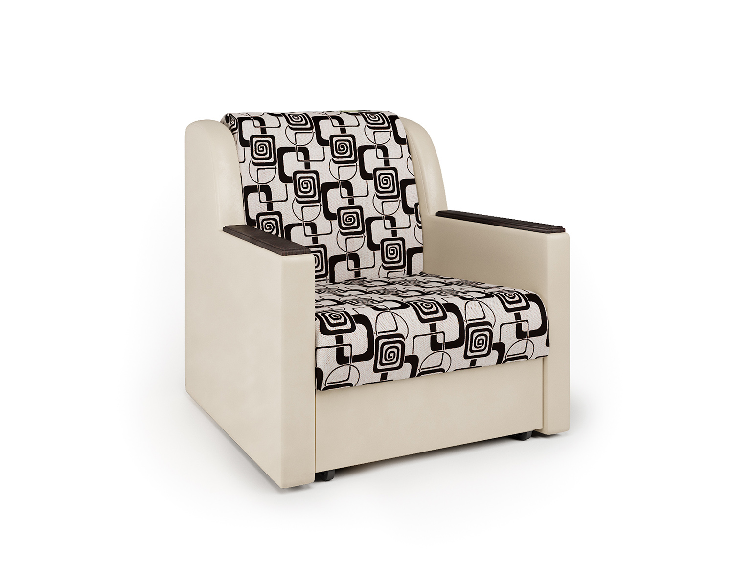 Кресло-кровать Шарм-Дизайн Аккорд Д 33070646, экокожа беж и ромб/бук