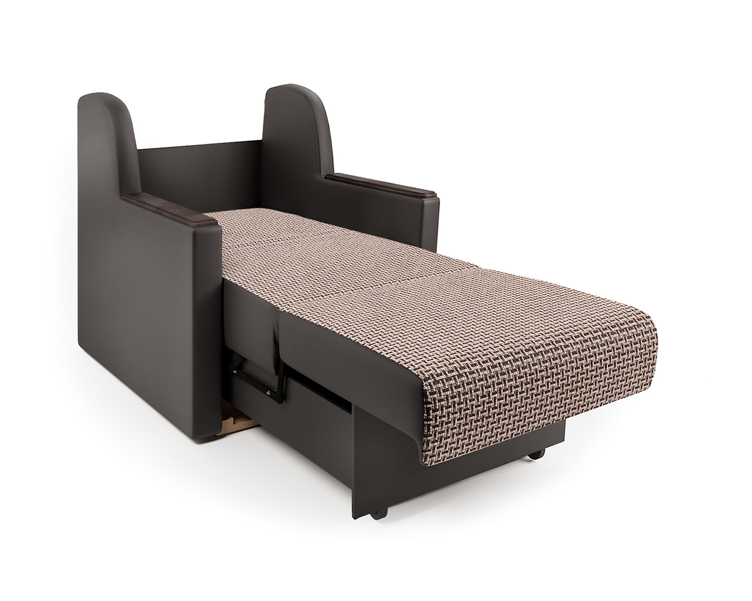Кресло-кровать Шарм-Дизайн Аккорд Д 33070639, корфу коричневый и экокожа шоколад/бук