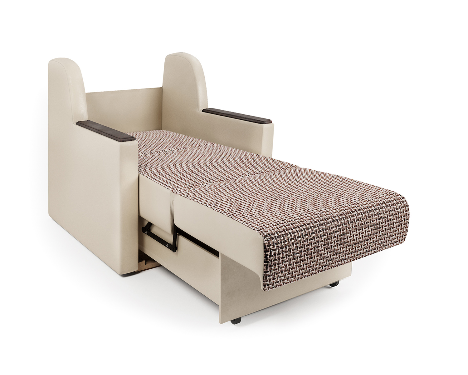 Кресло-кровать Шарм-Дизайн Аккорд Д 33070638, корфу коричневый и экокожа беж/бук