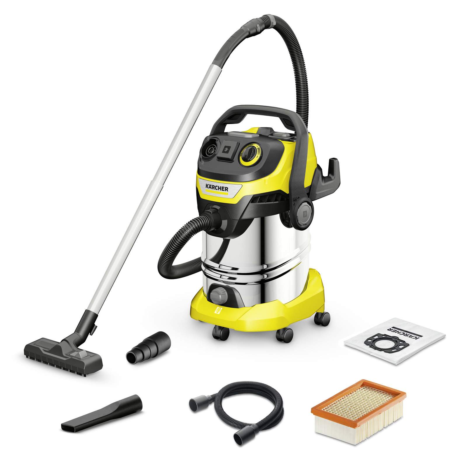 Пылесос Karcher WD 6 P S V-30/6/22/T, 260 Вт, для влажной и сухой уборки, желтый купить в интернет-магазине, цены на Мегамаркет