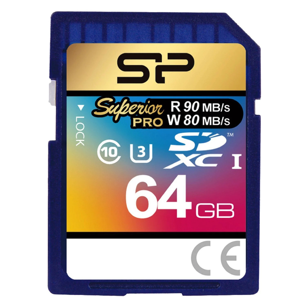 Карта памяти Silicon Power Superior Pro SDXC, 64GB, Class 10, UHS-I U3 – купить в Москве, цены в интернет-магазинах на Мегамаркет