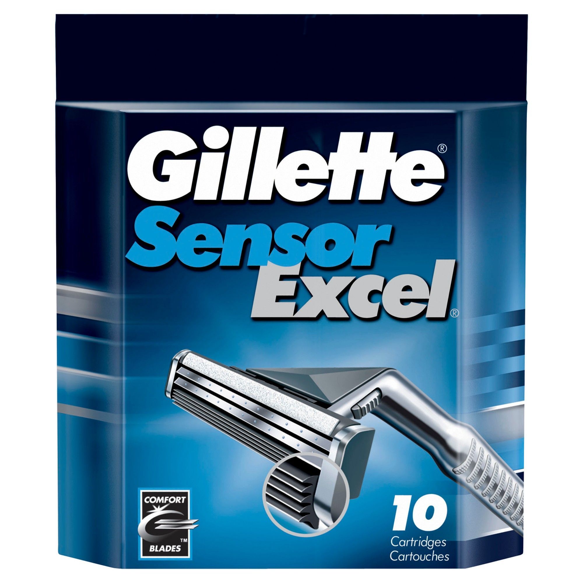 Купить сменные кассеты для бритв Gillette Sensor Excel 2 лезвия 10 кассет в упаковке, цены на Мегамаркет | Артикул: 600008713680