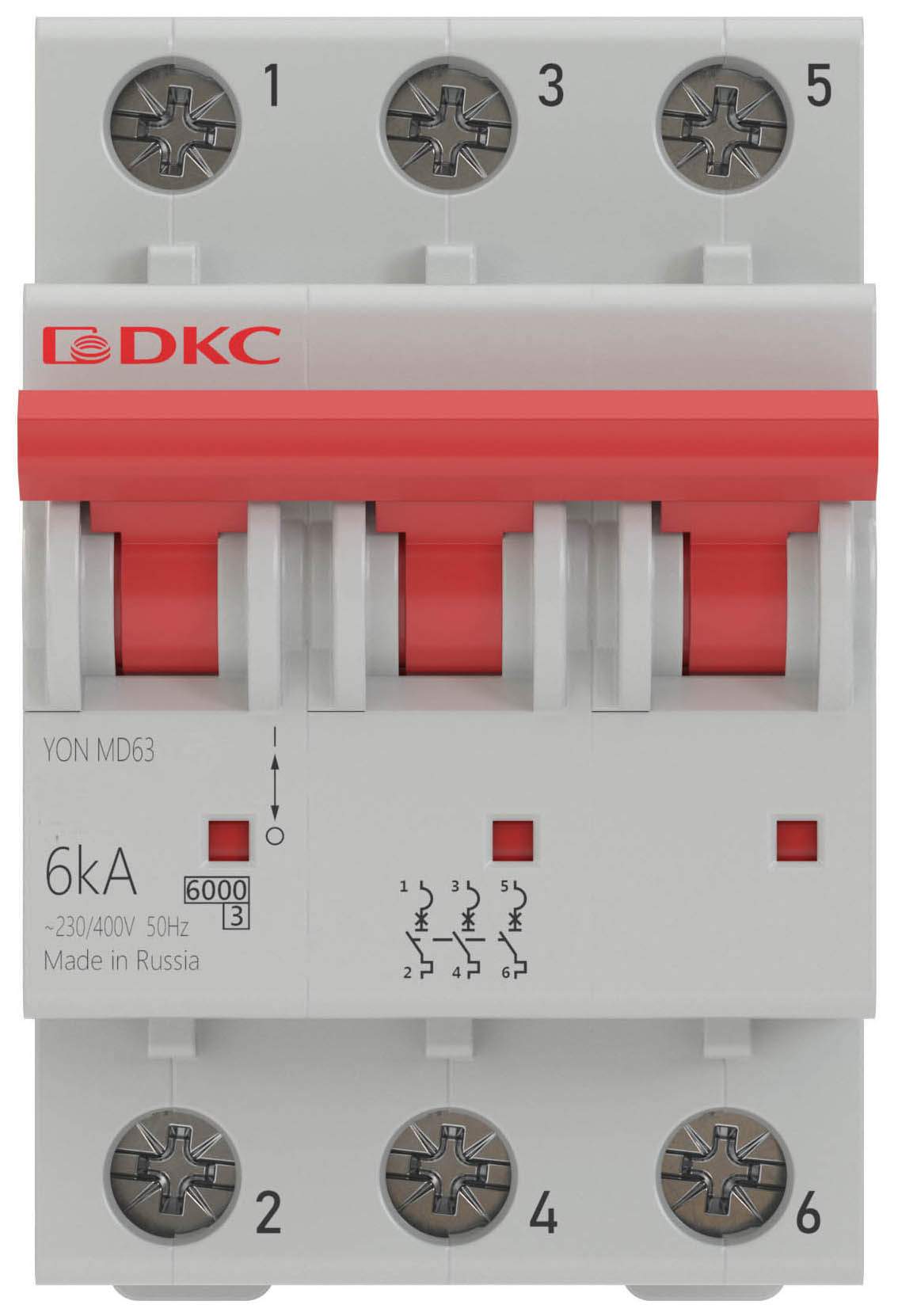 Выключатель автоматический модульный 3п C 63А 6кА YON MD63 DKC MD63 ...
