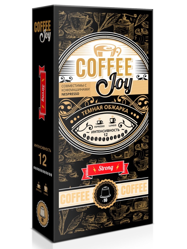 Кофе в капсулах Coffee Joy "Strong" формата Nespresso (Неспрессо), 10 шт. - купить в Кофепод, цена на Мегамаркет