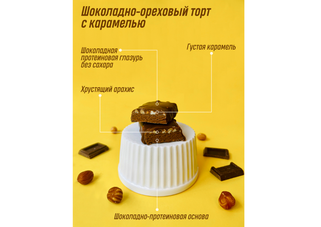 Протеиновые батончики PrimeKraft WOW Protein Bar шоколадно-ореховый торт с  карамелью 12 шт – купить в Москве, цены в интернет-магазинах на Мегамаркет