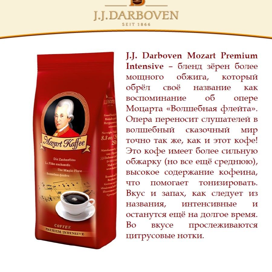 Кофе молотый Mozart Premium Intensive, 250 г - купить в Виктория -  СберМаркет, цена на Мегамаркет