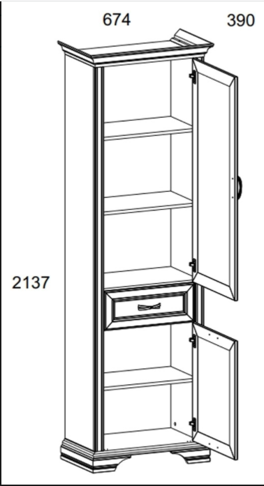 Шкаф для белья Monako 2D1S