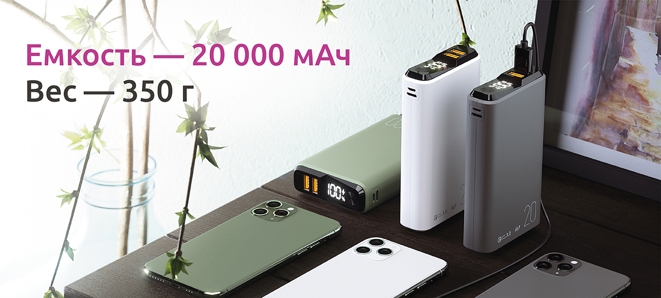 Внешний аккумулятор Olmio QS-20 PD 20000 мАч, 20W, мурена – отзывы  покупателей на маркетплейс Мегамаркет | Артикул: 600003888437