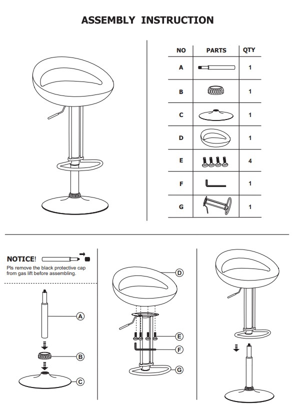 Инструкция по сборке барного стула