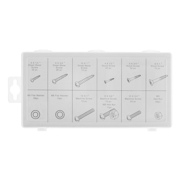Набор крепежный: гайки, шайбы, болты, шурупы, винты, 347 шт – купить в ...