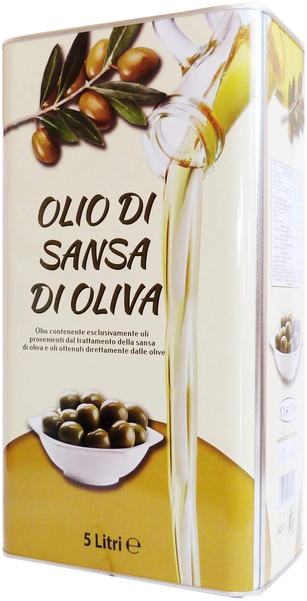 Купить оливковое масло для жарки Olio di sansa di oliva 5 л ( Италия ), цены на Мегамаркет | Артикул: 100050488064