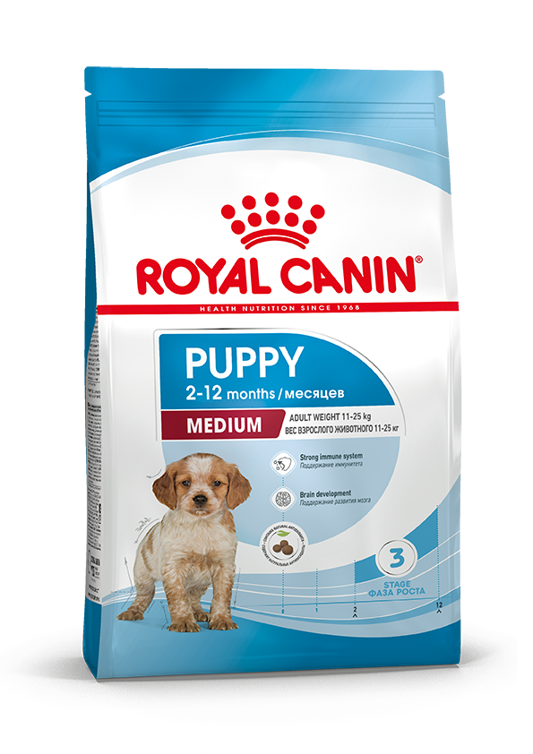 Купить сухой корм для щенков Royal Canin Medium Puppy, для средних пород 3 кг, цены на Мегамаркет | Артикул: 100024209600