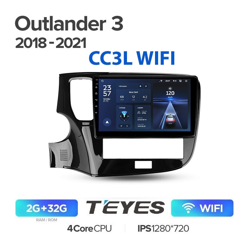 Купить магнитола Teyes CC3L WIFI 2/32 Mitsubishi Outlander 3 GF0W GF0W GG0W 2018-2021, цены на Мегамаркет | Артикул: 600019288746