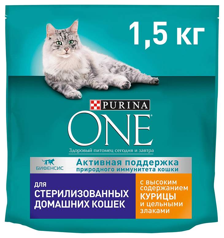 Купить сухой корм для кошек Purina One, с курицей и злаками, 2 шт по 1,5кг, цены на Мегамаркет | Артикул: 100042766978