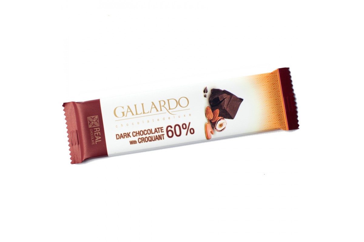 Купить шоколад Gallaedo горький с грильяжем 23 г, цены на Мегамаркет | Артикул: 100059927804