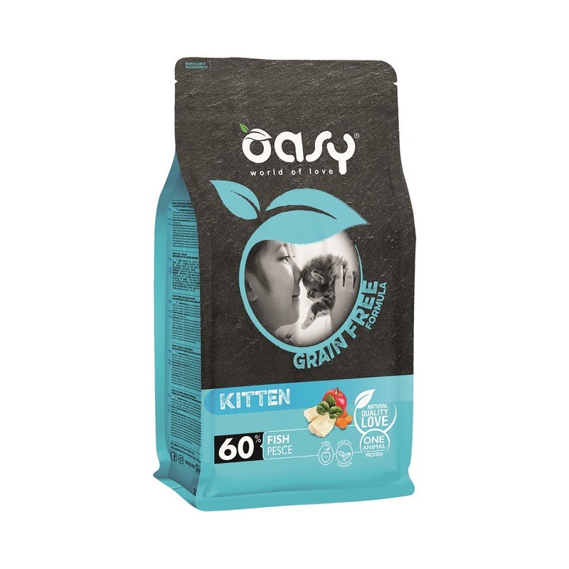 Сухой корм для котят Oasy Dry Cat Grain Free , рыба,  1.5кг