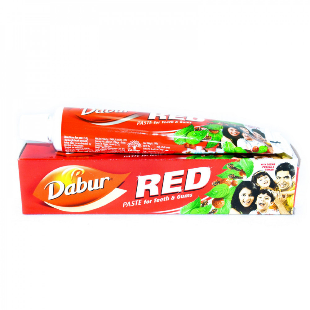 Купить зубная паста Dabur RED комплексный уход за полостью рта 100 г, цены на Мегамаркет | Артикул: 100051878212