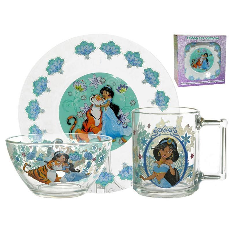 Детский набор посуды 3 предмета. Набор детский 3пр. Принцессы tset3p. Набор детской посуды Luminarc Disney.