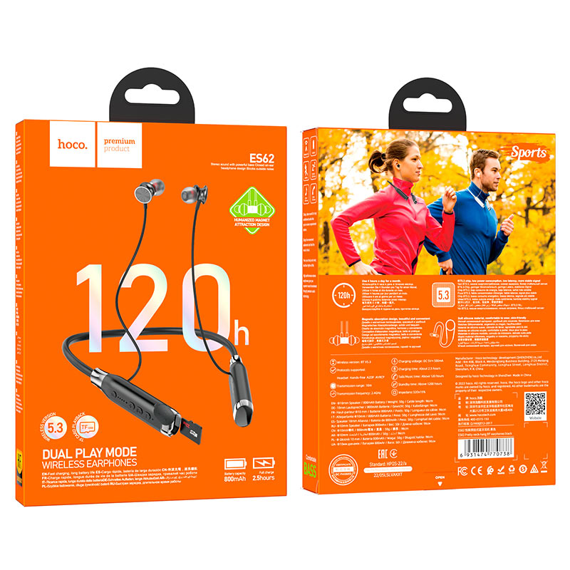 Наушники HOCO ES62 Bluetooth Sport Earphone черный - отзывы покупателей на марке