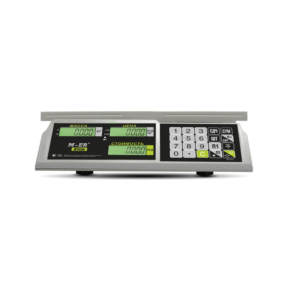 Весы торговые настольные M-ER 326 AC-15.2 "Slim" LCD Серый