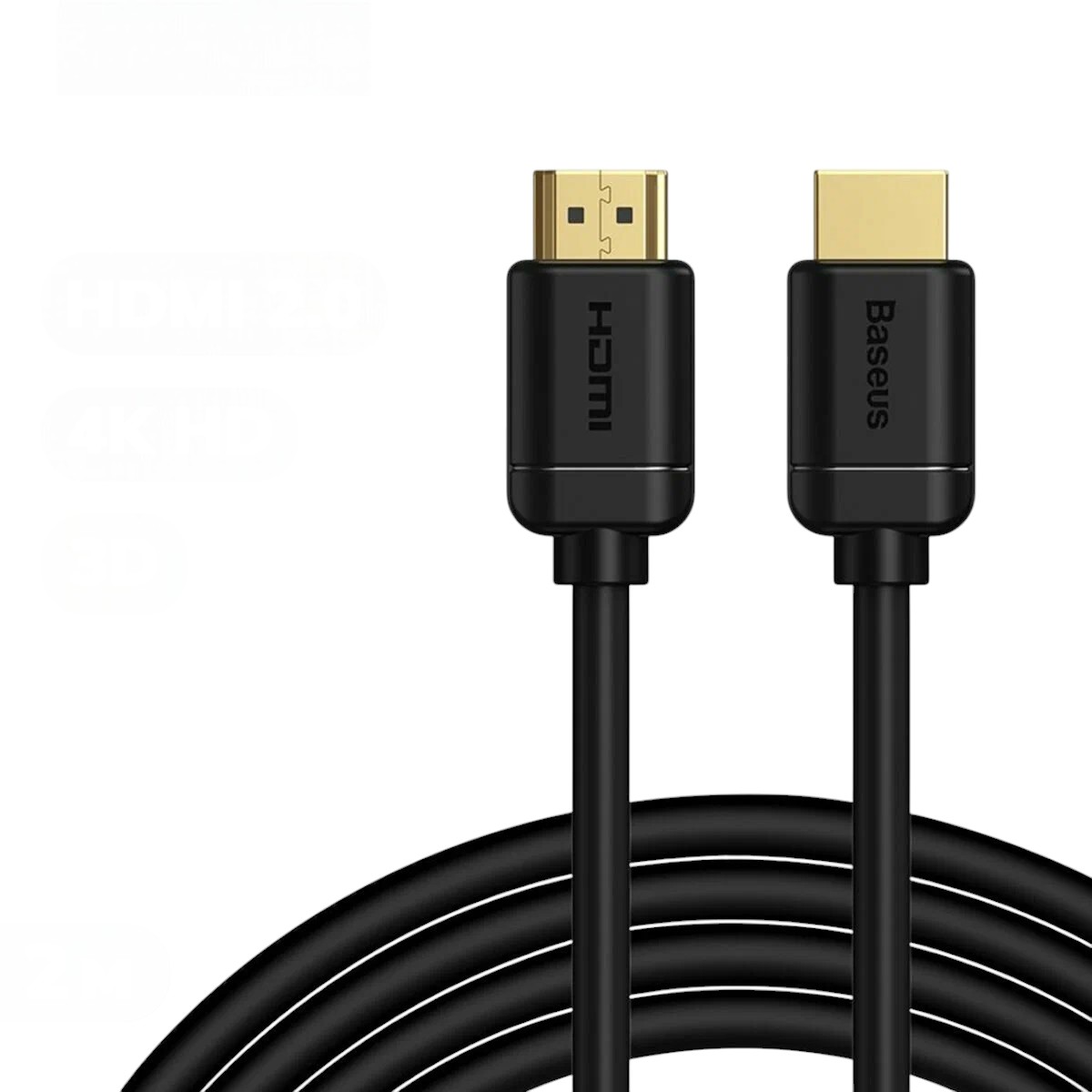 Кабель Baseus HDMI - HDMI вилка-вилка 2м (CAKGQ-B01) чёрный - купить в М.видео, цена на Мегамаркет