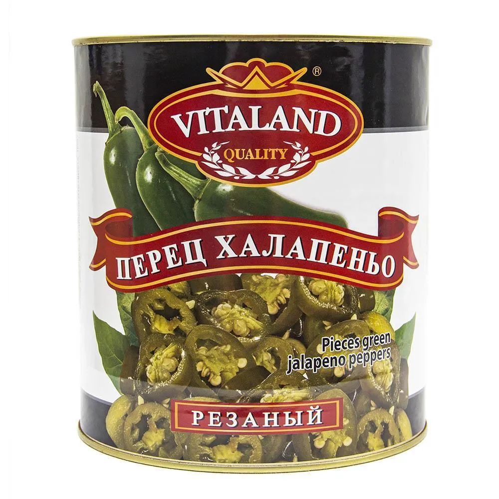 Перец халапеньо vitaland. Перец халапеньо резаный зеленый ж/б 3 л. vitaland. Перец халапеньо резаный кольца vitaland 2,85 кг, ж/б. Перец vitaland халапеньо резаный зеленый, 3л.