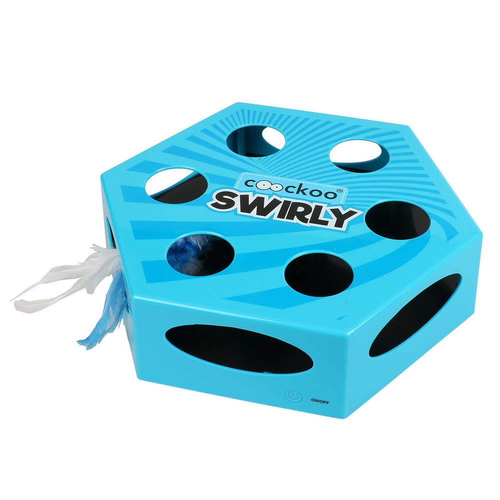 Интерактивная игрушка для кошек Ebi SWIRLY, голубая,  20.4x6.8x23см