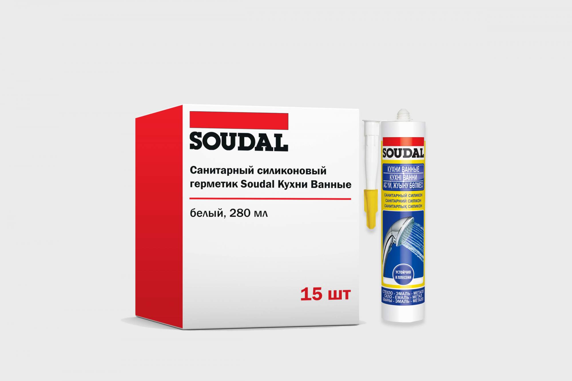 Санитарный силиконовый герметик soudal кухни ванные белый 280 мл