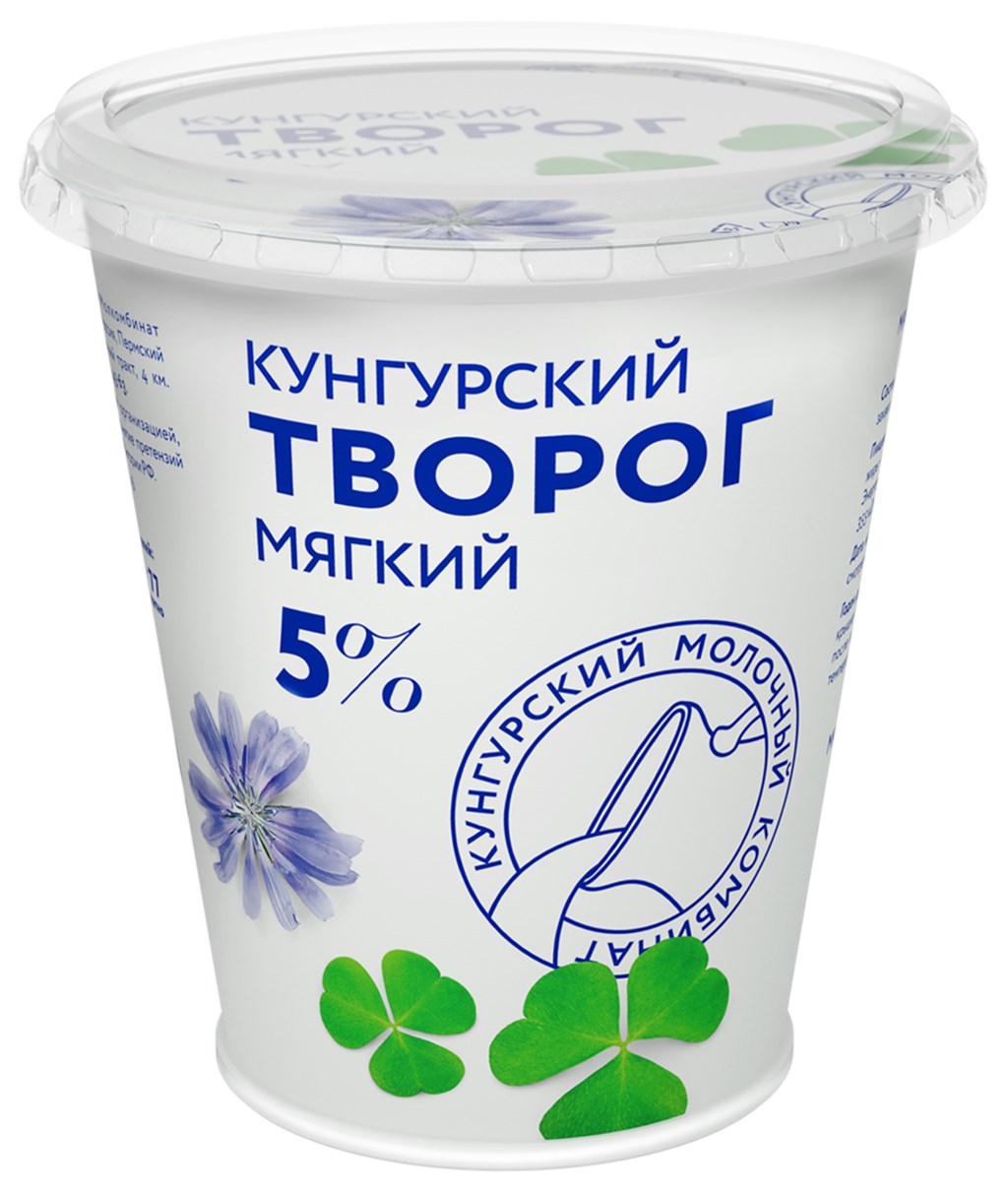 Творог Кунгурский молочный комбинат мягкий без наполнителя 5% бзмж 300 г