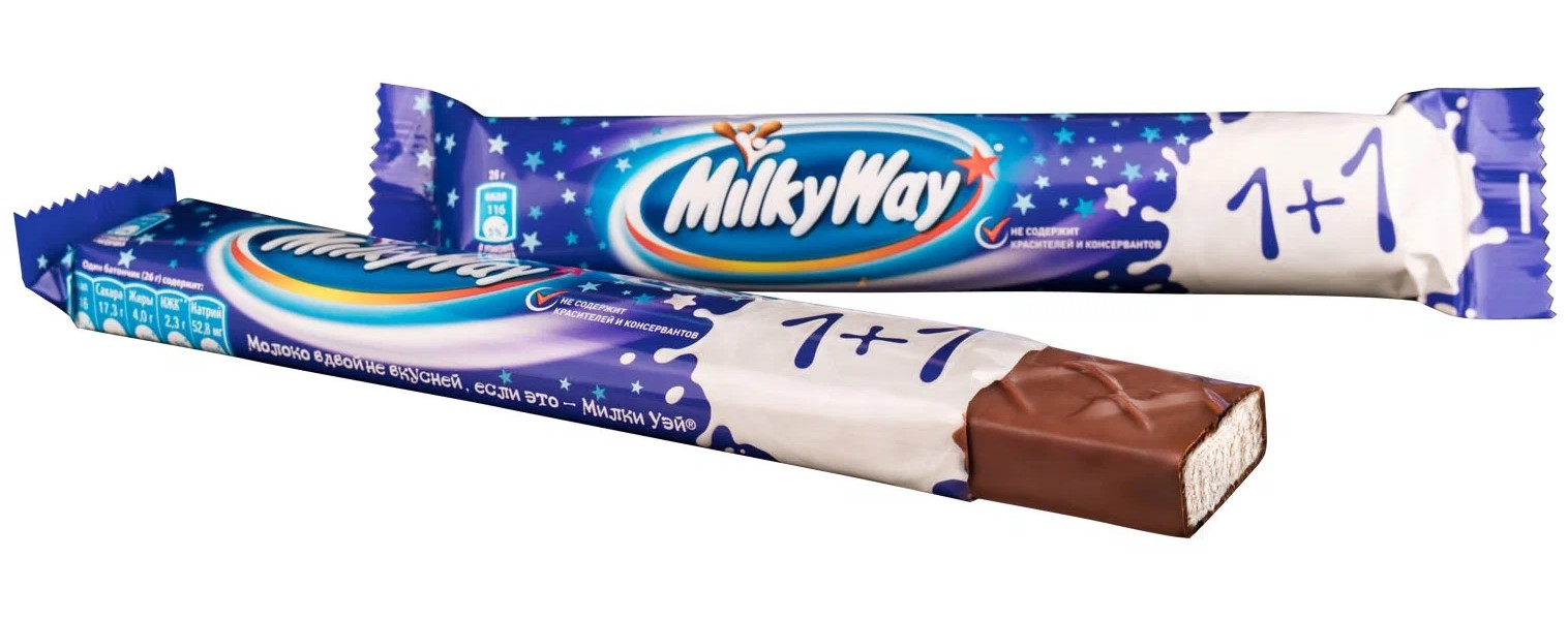 Купить шоколадный батончик Milky way 1+1, 18 шт. по 52 г, цены на  Мегамаркет | Артикул: 100050486535