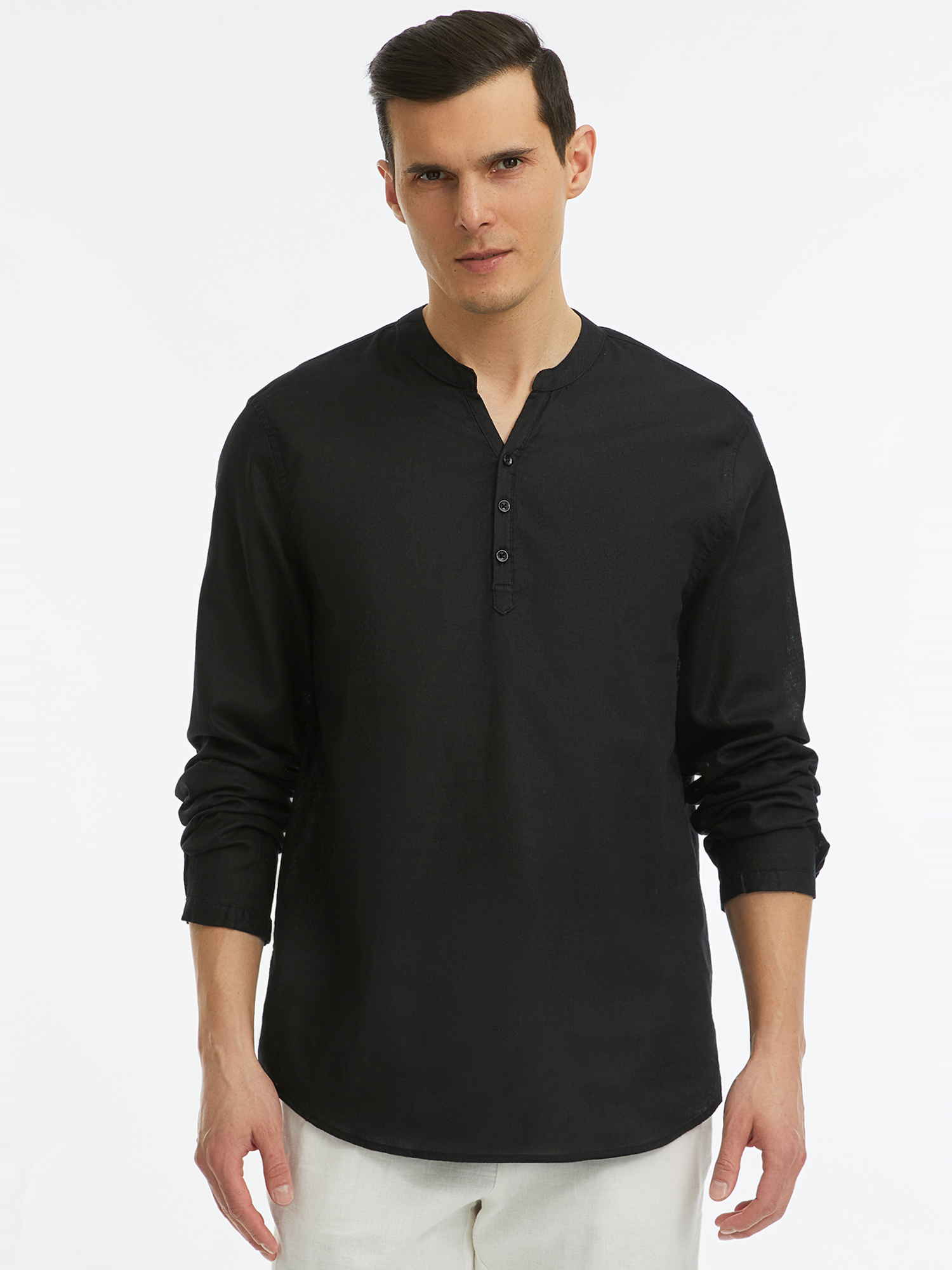 Рубашка мужская oodji 3B320002M-5 черная M - купить в Москве, цены на Мегамаркет | 100067647400