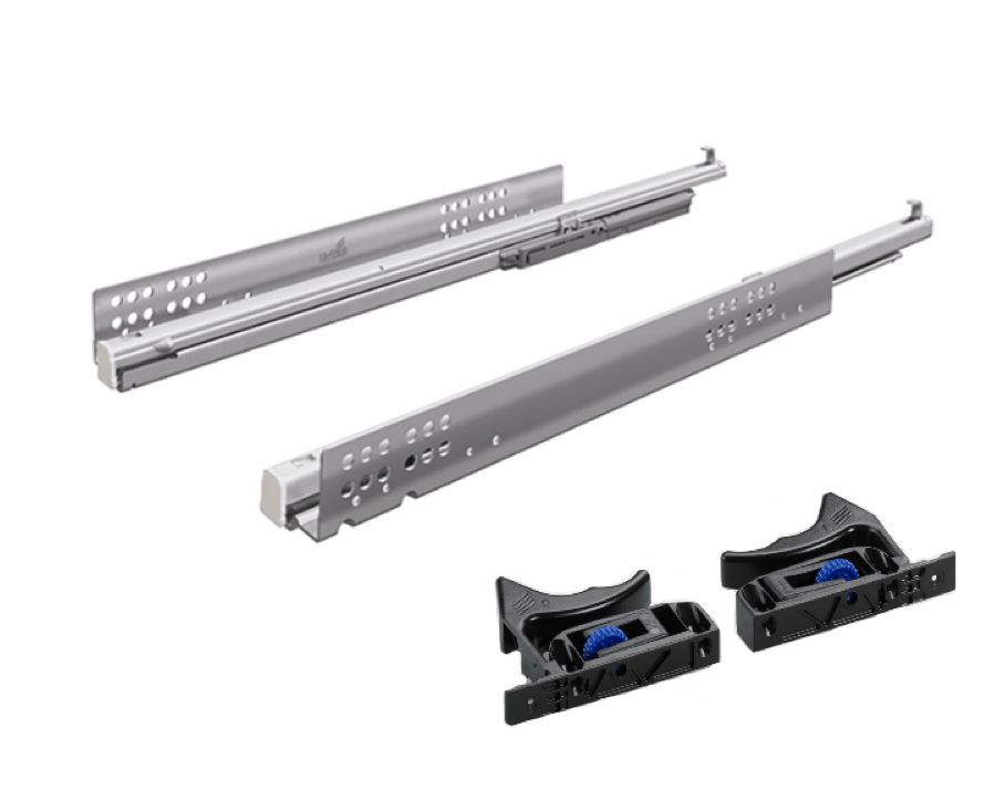 Направляющие Quadro V6 300мм полного выдвижения Push-to-Open, с замками / Ролико