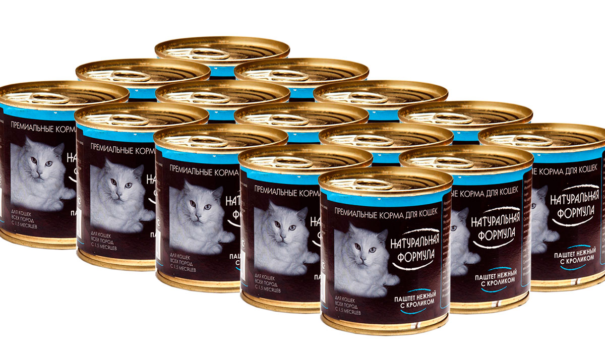 Купить консервы для кошек Натуральная формула паштет с кроликом, 15 шт по 250 г, цены на Мегамаркет | Артикул: 100042269146
