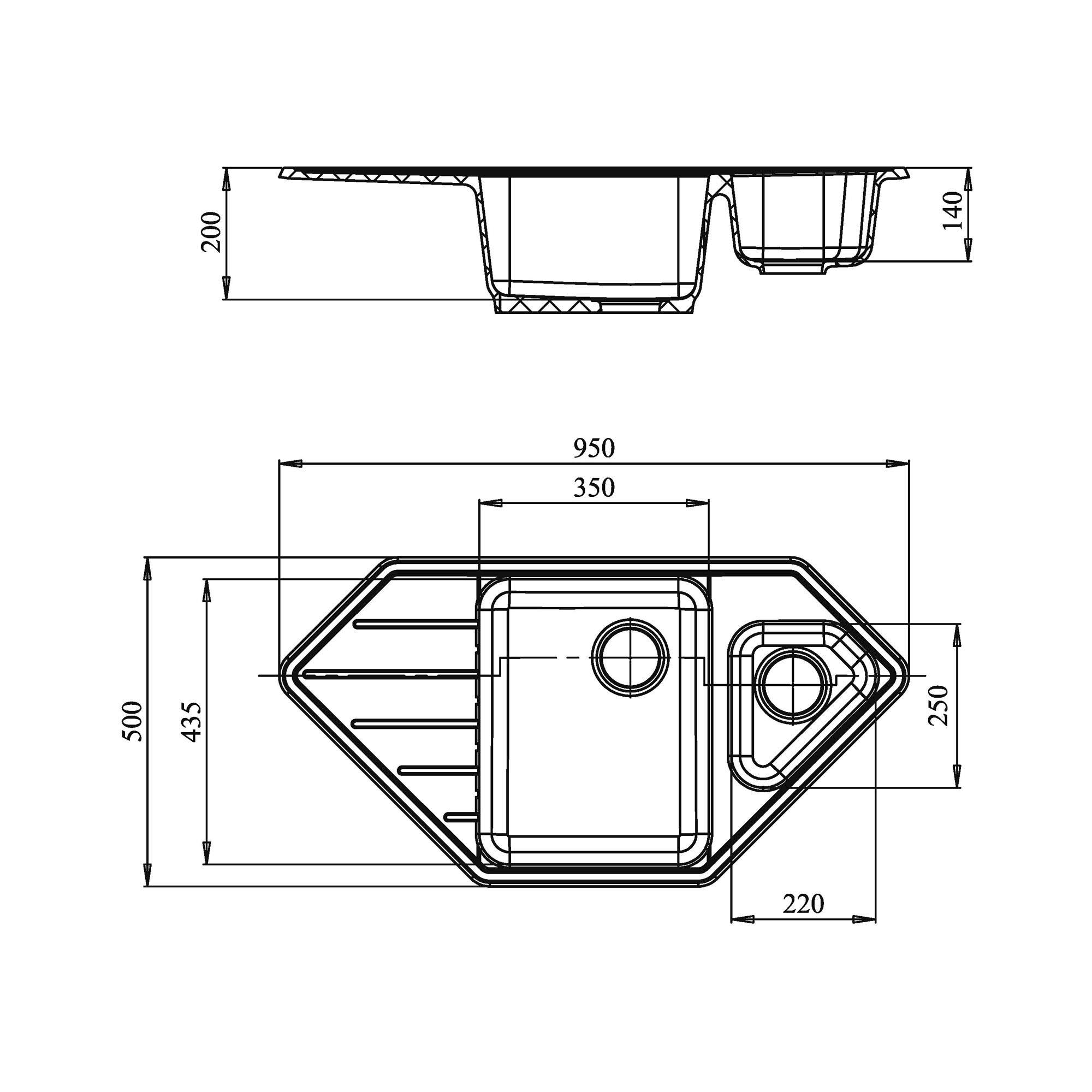 Угловая раковина для кухни размеры