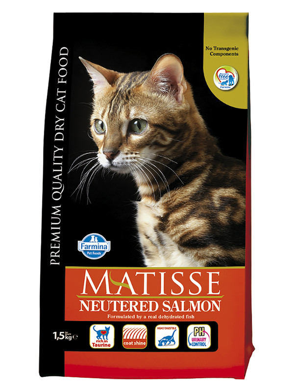 Сухой корм для кошек Farmina Matisse Neutered, для стерилизованных, лосось, 1,5кг - купить в Мегамаркет Екб, цена на Мегамаркет