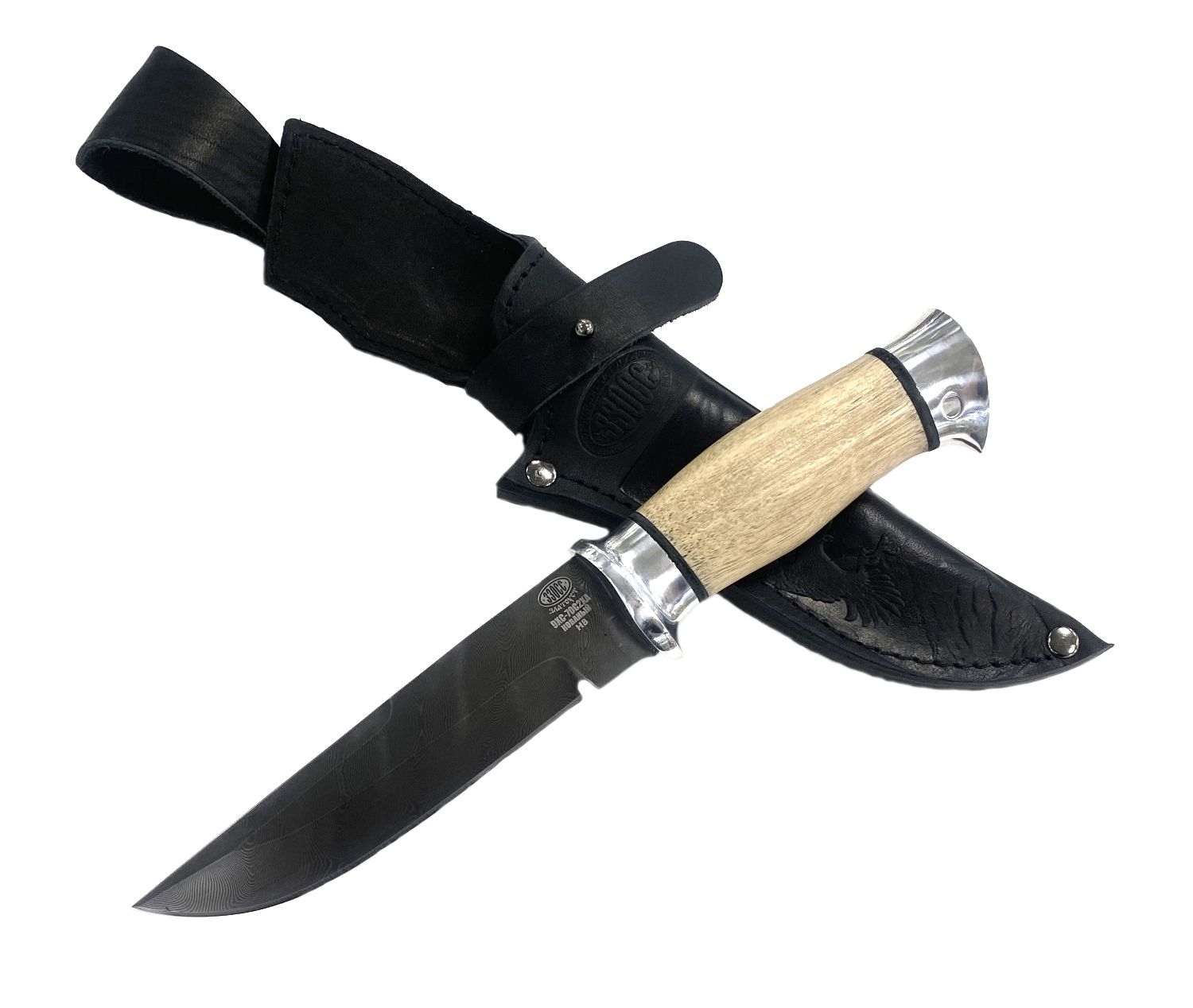 Нож Златоуст Н8, сталь черный дамаск (9ХС-70С2ХА),Орех, дюраль - купить в Магазин ножей Кузница.ру, цена на Мегамаркет