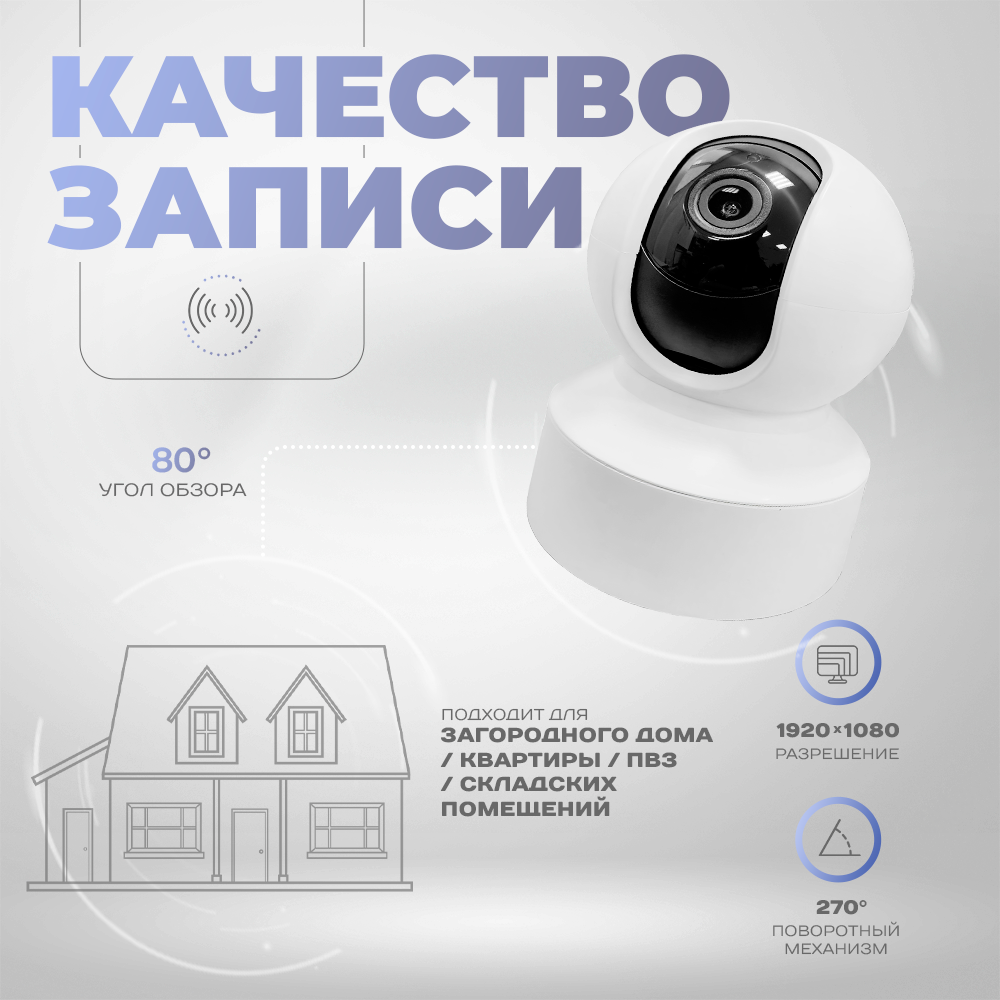 Поворотная камера видеонаблюдения WIFI 2Мп Ps-Link PS-G50C с микрофоном и  динамиком купить в интернет-магазине, цены на Мегамаркет