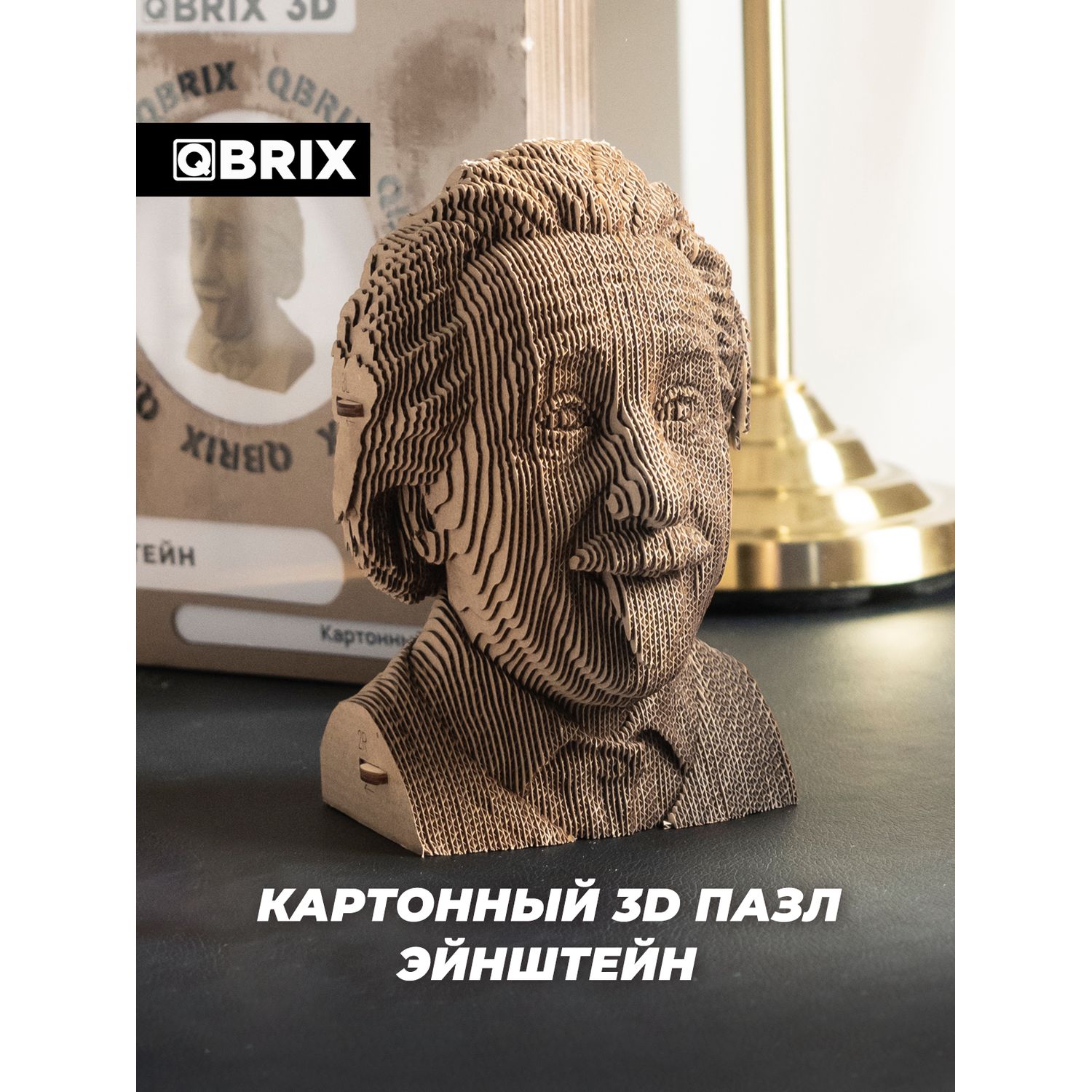 Эйнштейна д 3. Картонный 3d конструктор Qbrix. Картонный 3д пазл Qbrix. 3d пазл Эйнштейн. Qbrix mozabrick.