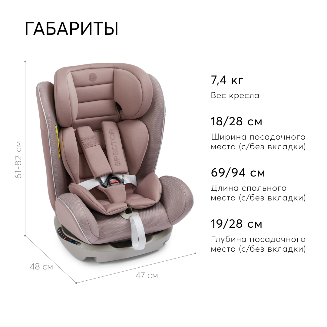 Автокресло Happy Baby Spector 906а, группа 0/1/2/3, от 0-12 лет, desert  pink - отзывы покупателей на Мегамаркет