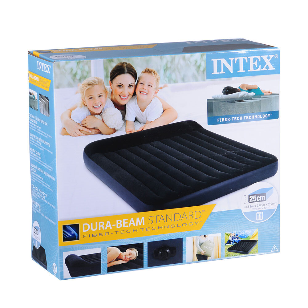 Надувной матрас Intex 64144 Pillow Rest Classic Bed 203 х 183 х 25 см -  отзывы покупателей на Мегамаркет | 100024556696