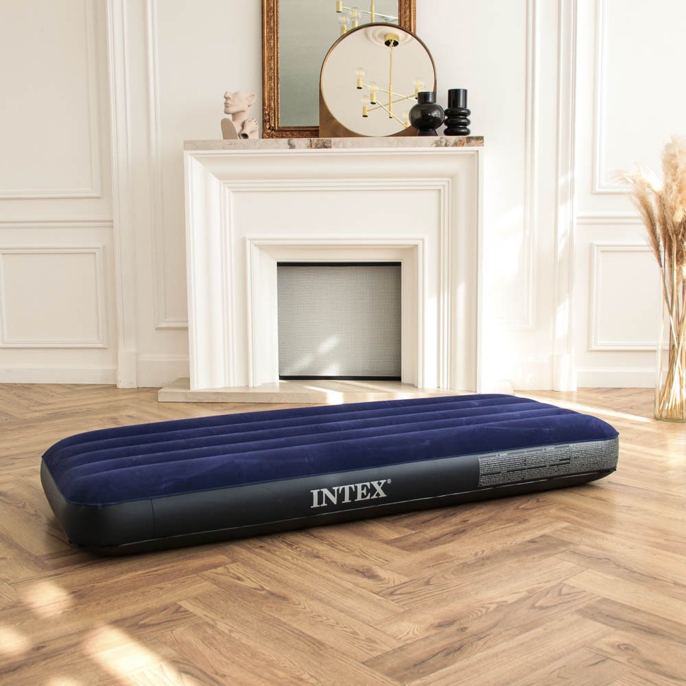 Надувной матрас Intex Classic downy airbed fiber-tech 64756 191x76x25 см -  отзывы покупателей на Мегамаркет | 100024556689