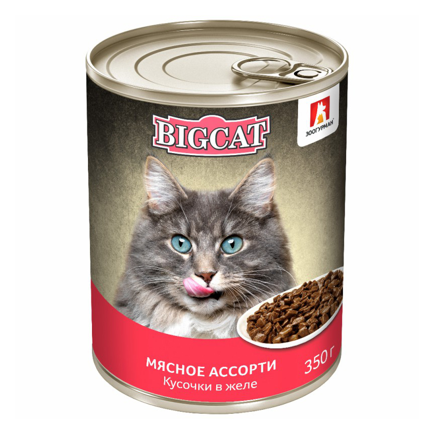 Консервы для кошек ЗООГУРМАН Big Cat с мясом, 350 г - купить в АШАН - Купер, цена на Мегамаркет